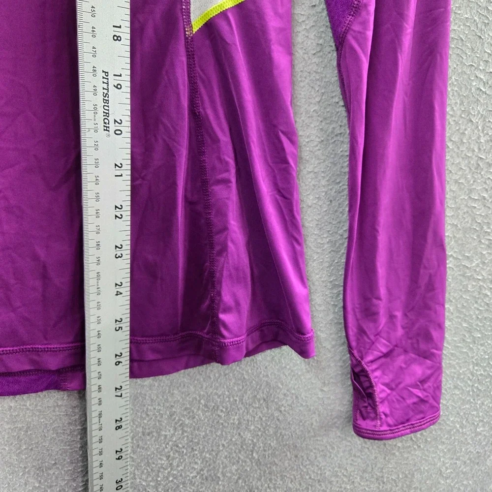 Lululemon Women Activewear Top 6 Purple Athletica Run Visibility Shirt Thumbhole